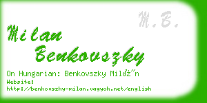 milan benkovszky business card